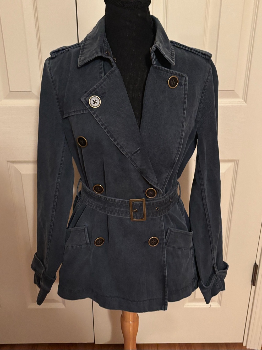 OLD NAVY VINTAGE Y2K DOUBLE BREASTED SHIRT TRENCH COAT SIZE M